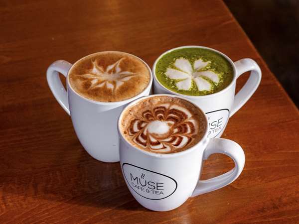 matcha latte, cappuccino, hot chocolate 